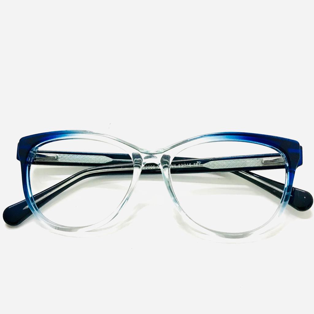 Óculos Completo Armação Azul + Lente Anti Reflexo Com Seu Grau
