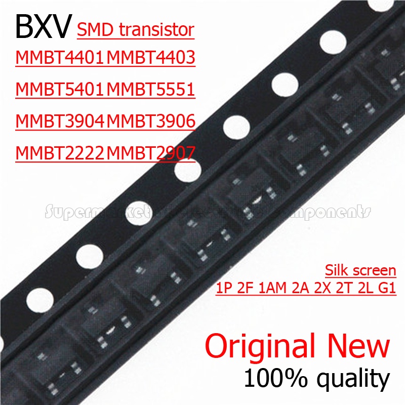 100PCS Mmbt222a MMBT2907A MMBT3904 MMBT3906 MMBT4401 MMBT4403 MMBT5401
