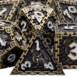 DND Dice Conjunto De Dados De Metal Poliédrico Grande D & Para Dingeons E Drages RPG Rolo Jogo De Jogar D20 D12 D10 D8 D6 D4