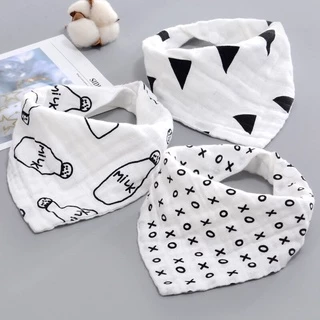 Babadores De Algodão Para Recém-Nascidos 4 Camadas Meninas Meninos Bibs Triângulo Alimentando Burp Cloth Collar Scarf Boys Cotton
