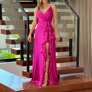 Vestido Longo Ombro a Ombro Pink Marinez