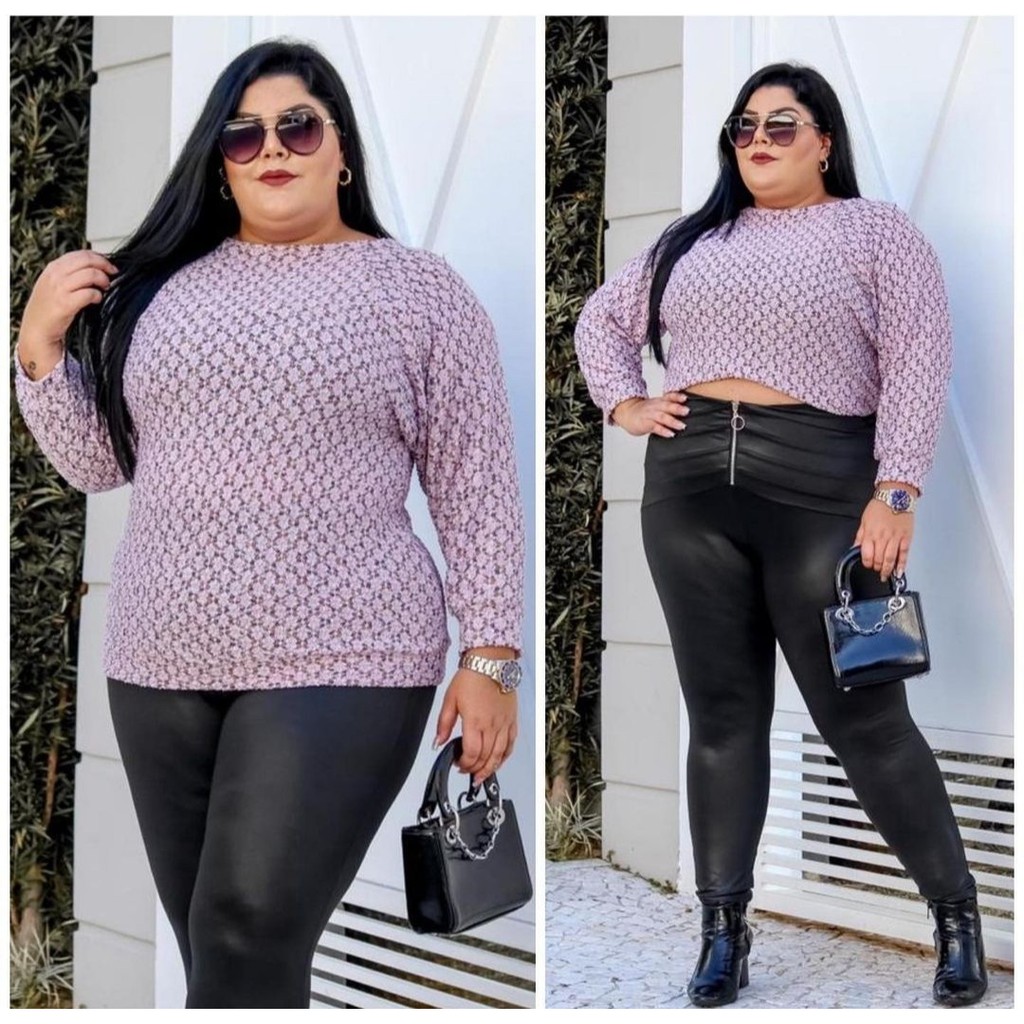 Blusa Plus Size Feminina Tricô Canelada Tricot Moda Verão