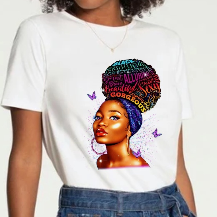 Camiseta Feminina T-Shirt Blusinha Black Power MULHER NEGRA