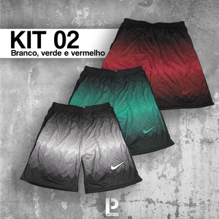 Kit Com 3 Bermuda Fitness Dry Fit