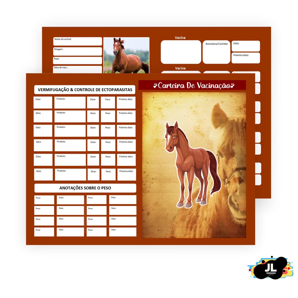 Carteira de Vacinação Pet Animal Cavalo Esquino | Shopee Brasil