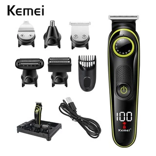 Aparador De Pelos Elétrico Profissional Kemei All-in-one Para Depilação Masculina Sem Fio Kit De Tosa Homens