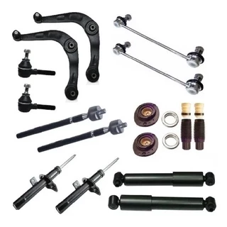 Kit Suspensão Amortecedor Bandeja Bieleta Peugeot 206 207