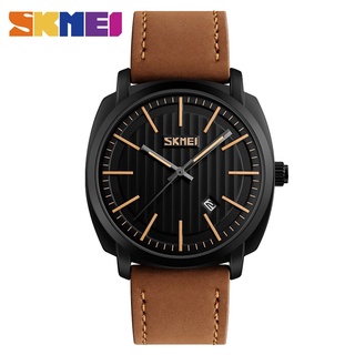 Skmei 9169 masculino luxo quartzo relógio esportivo data couro