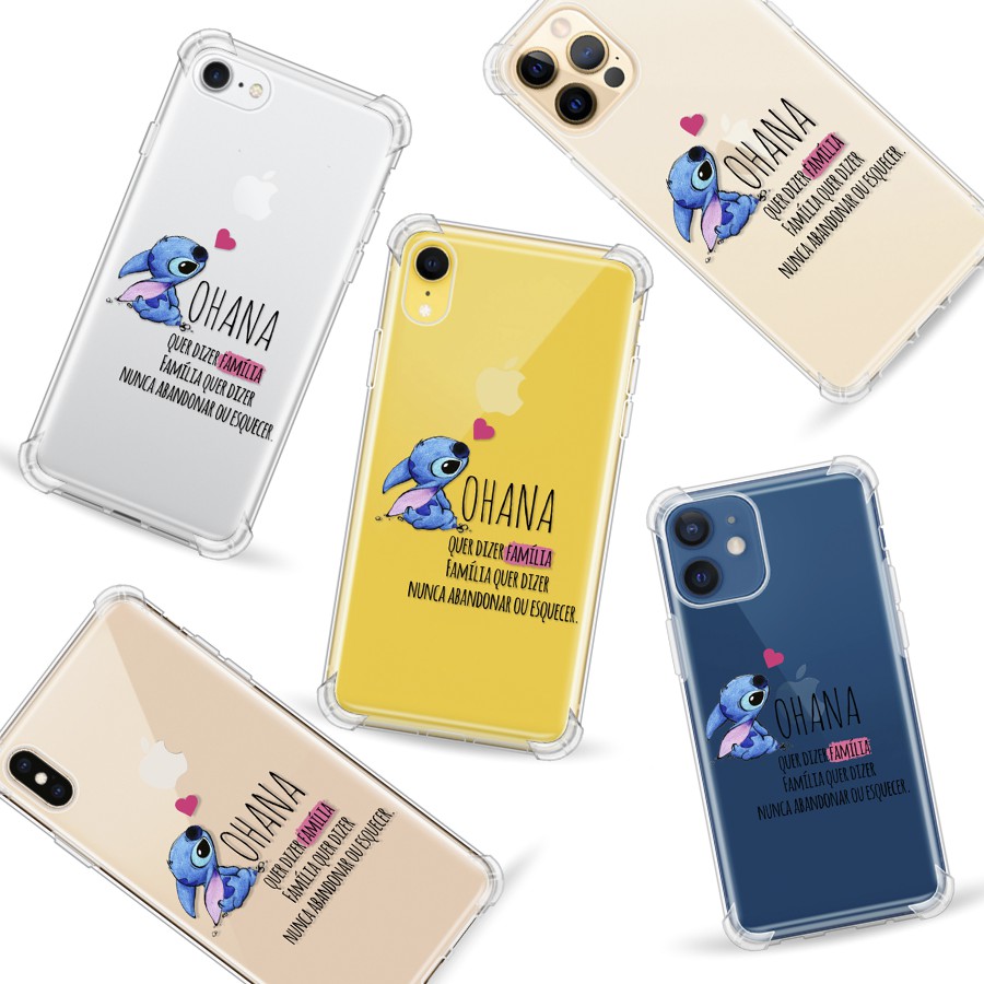 Capinha de Celular Dw63 Stitch Ohana Coração Desenho Feminina Para Xiaomi  Redmi Note Mi Poco 7 8 9 10 11 12 M3 M4 X3 X4 X5 Pro Lite