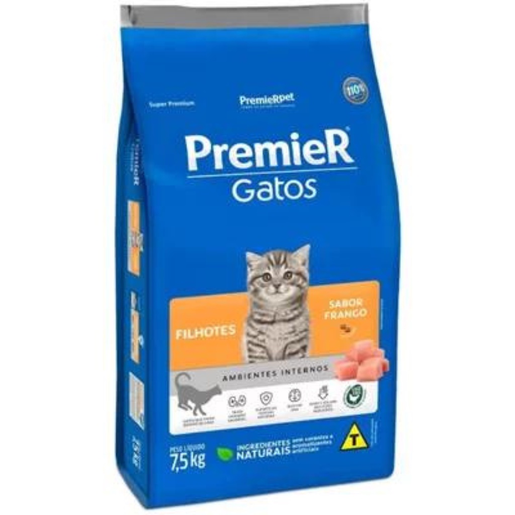 Ração Gato Premier Super Premium Filhotes Frango 7.5kg | Shopee Brasil