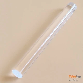 Bastão Acrílico Cristal - Tarugo Redondo - Comprimento 50cm