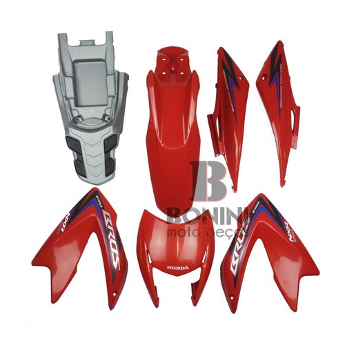 Kit Carenagem Nxr 150 Bros 2012 Esd Vermelha C/adesivo | Shopee Brasil