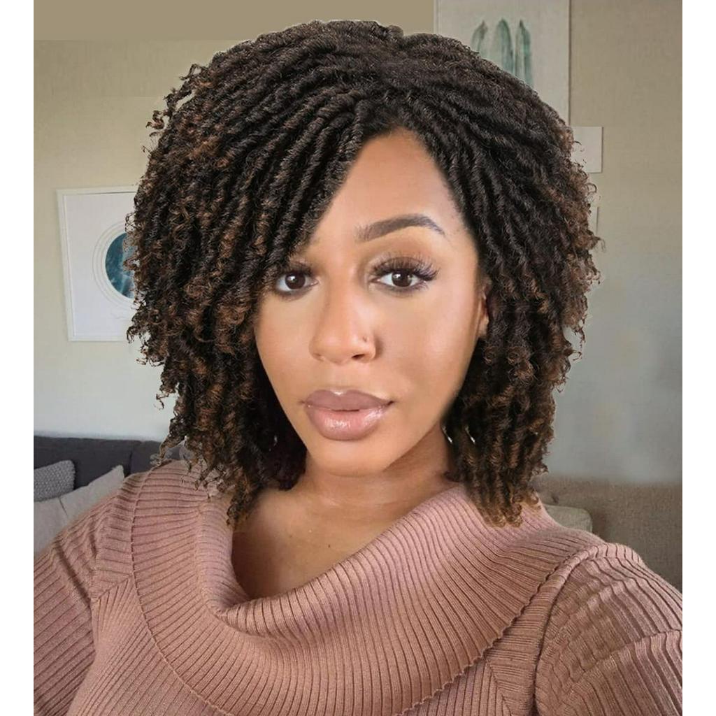 Peruca Dreadlock Curta Twist Tranças Para Mulheres E Homens Negros