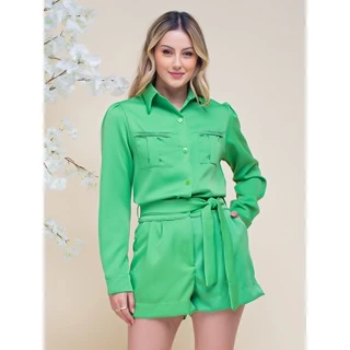 Conjunto Feminino/ Alfaiataria/ Camisa E Short/ Vv 5060c
