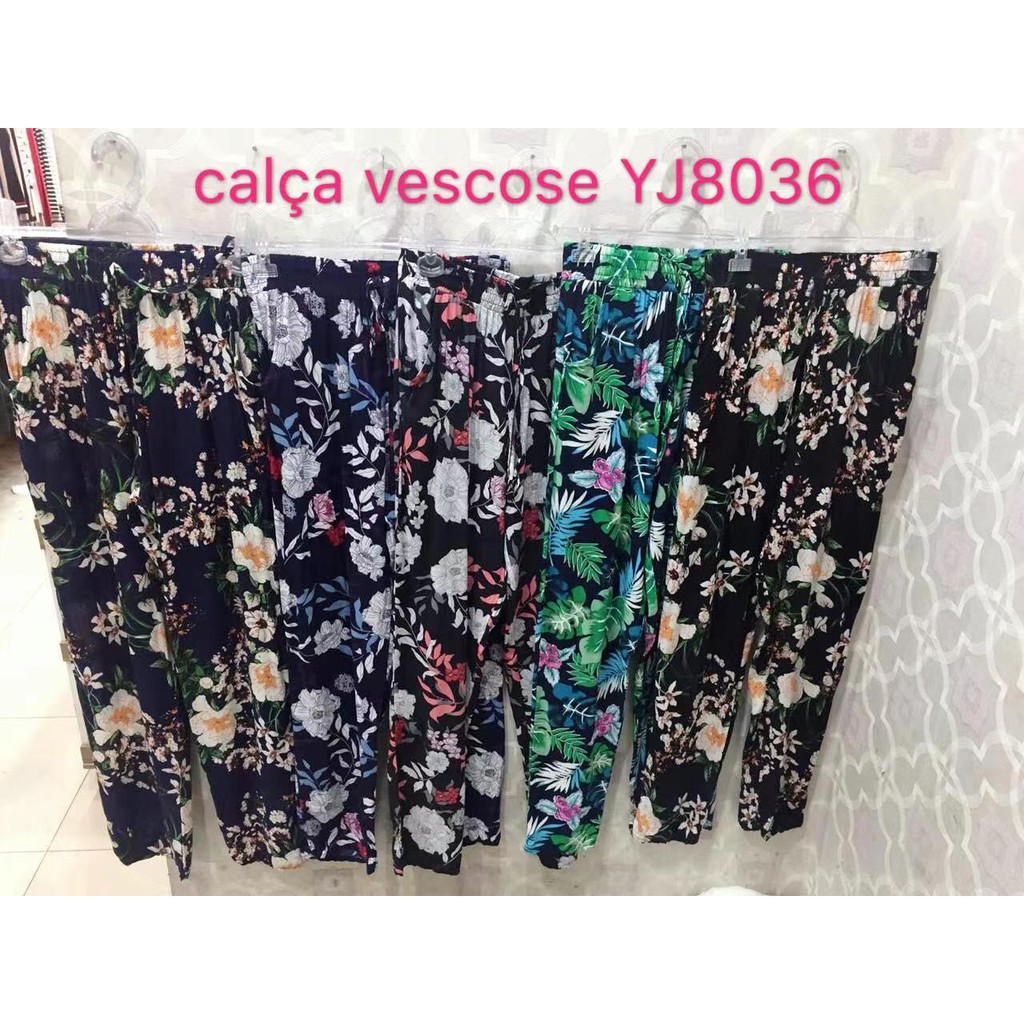 Calça feminina best sale soltinha viscose