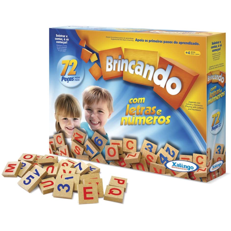 Brinquedo Educativo Pedagógico Brincando com Letras e Números - 72 ...