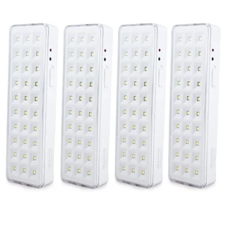 Kit 4 Luminaria Emergencia Lampada 30 Leds Recarregavel Bivolt Segurimax