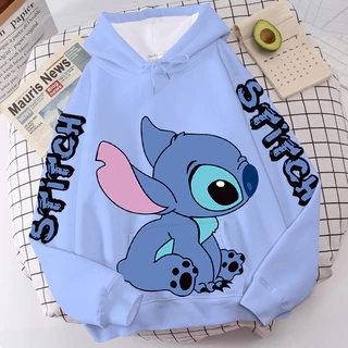 Moletom Feminino Com Capuz Manga Longa Moda Disney Lilo Stitch Kawaii