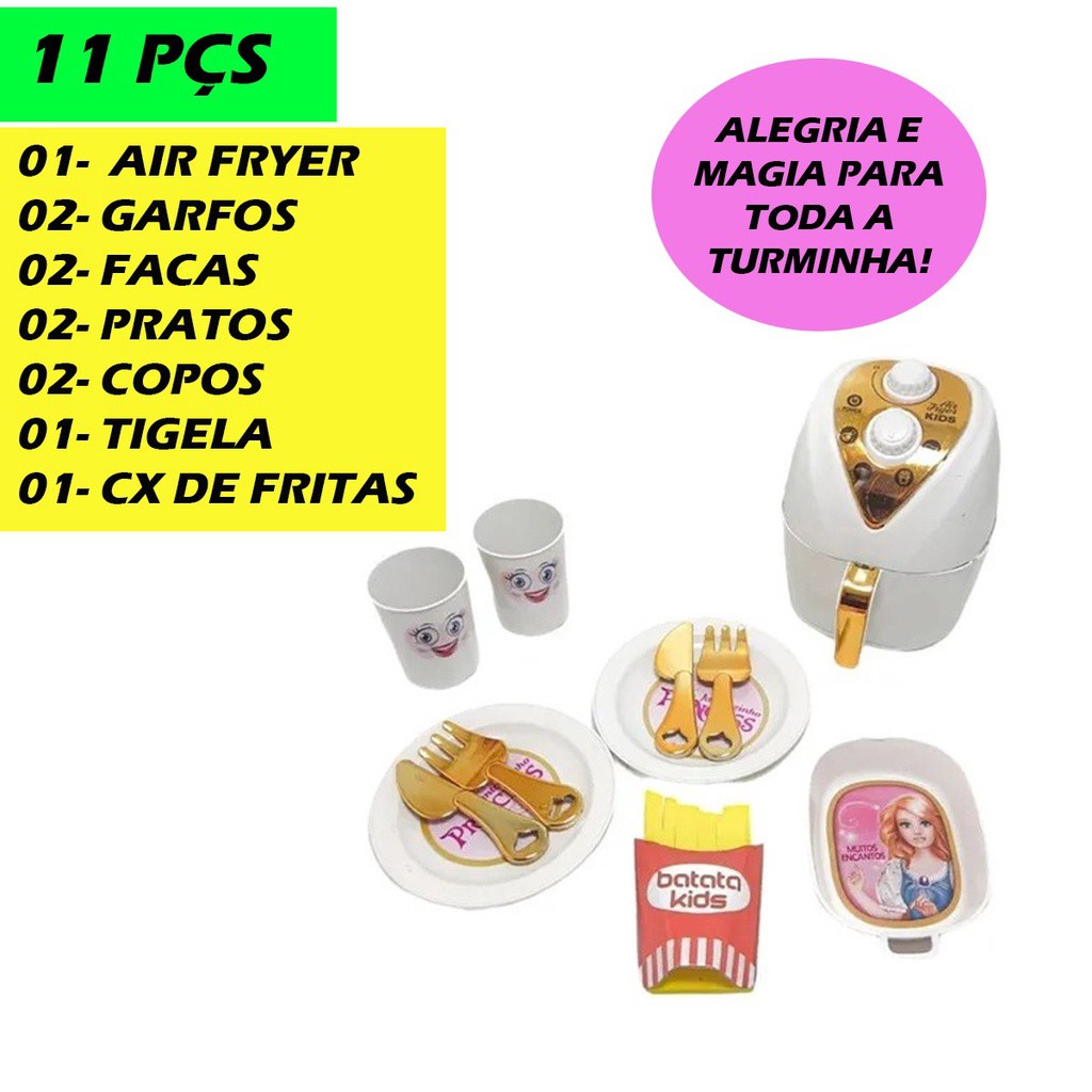 FOYTOKI 1 Conjunto Brinquedos De Cozinha Para Crianças Fingir Cozinhar  Brinquedos Jogo De Comida Para Crianças Brinquedo Air Frye Infantil Filho  Abdômen Gosto Utensílios De Cozinha : : Cozinha