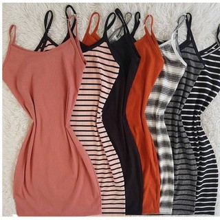 Kit 5 Vestido Feminino Tubinho Canelado Preto Varias Cores