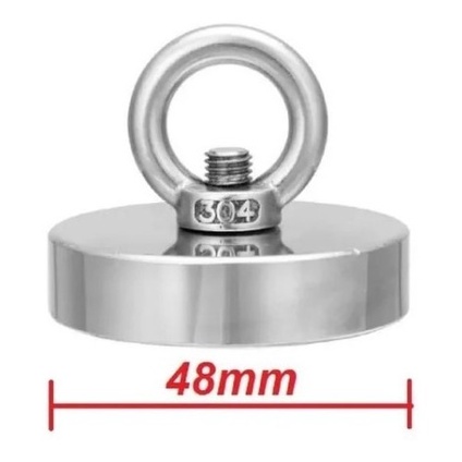 Imã Neodimio 48 Mm Super Forte Pesca Magnética Suporta 80kg - SP