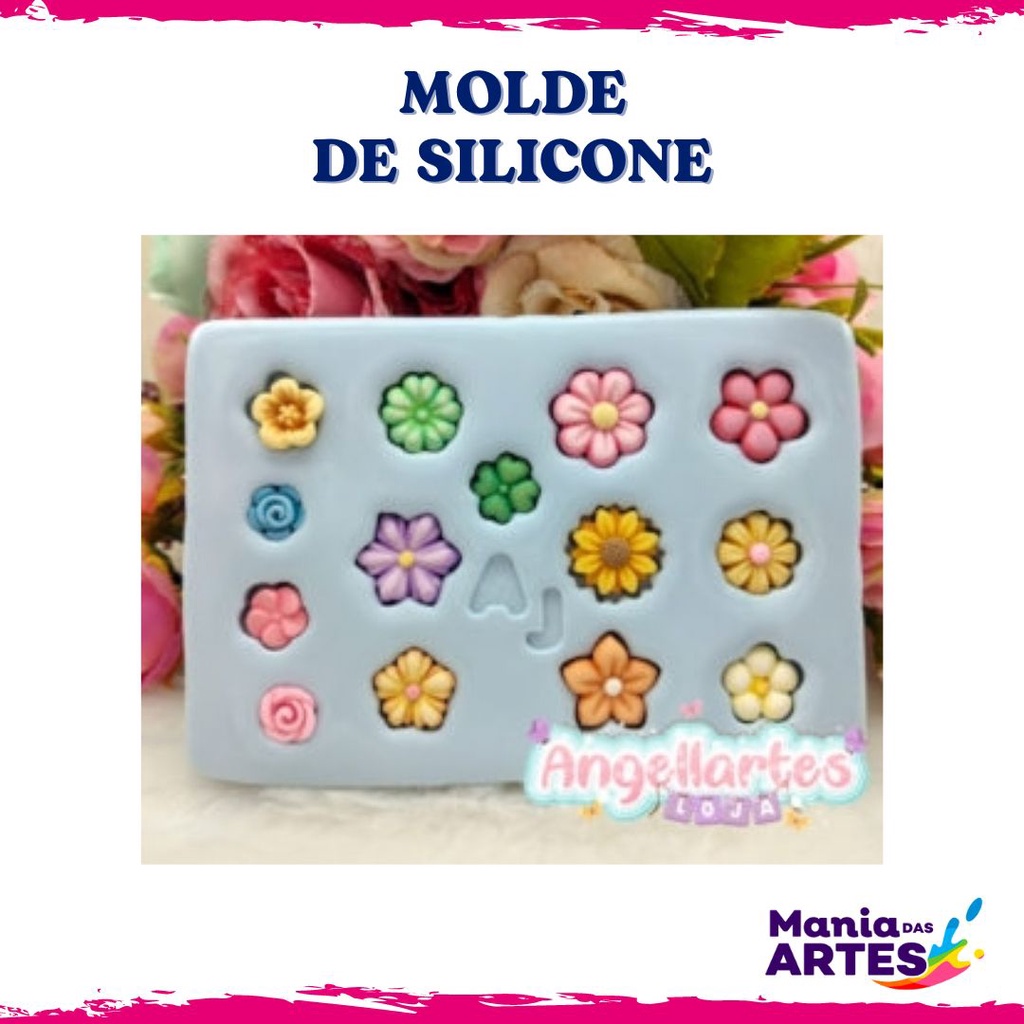 Molde De Silicone Para Biscuit Mini Flores Angellartes Shopee Brasil