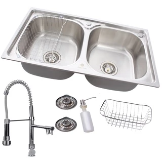 Kit Cuba Dupla Gourmet Cozinha Aço Inox304+torneira Gourmet