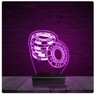 Luminária e Abajur Acrílico Led - Poker Baralho Troféu 06