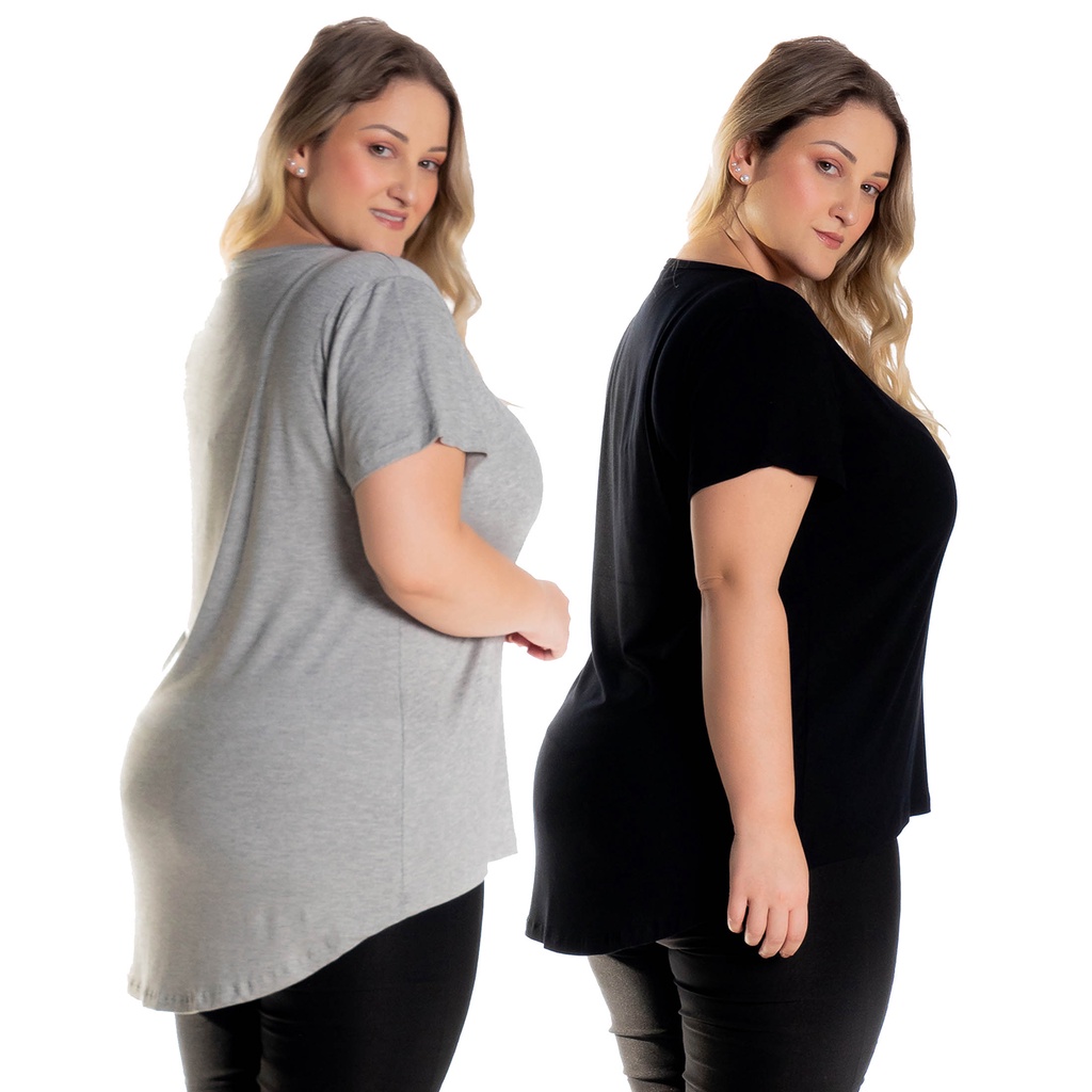 Blusa alongada hot sale feminina plus size