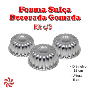 Kit Confeiteiro Suiça - 6 Formas Redondas + 5 Assadeiras, 1 Forma Bolo  Caseiro/Pudim + 1 Forma Ballerine