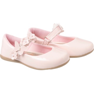 Sapatilha Social Infantil Feminina Rosa Bebe com Flor-café com leite