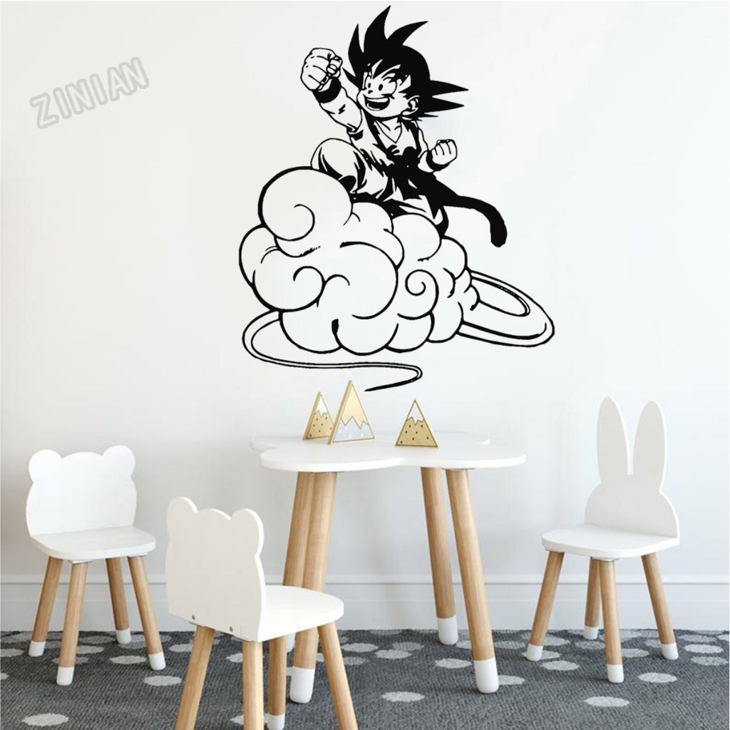 adesivo de parede personalizado infatil para quarto decorativo goku dragon  ball z desenhos animados