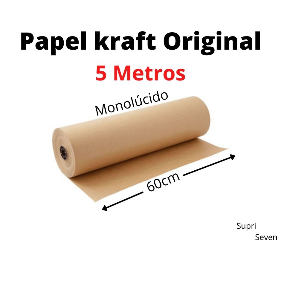 Papel Kraft 80g Com 90cm De Largura x 50 Metros Monolúcido