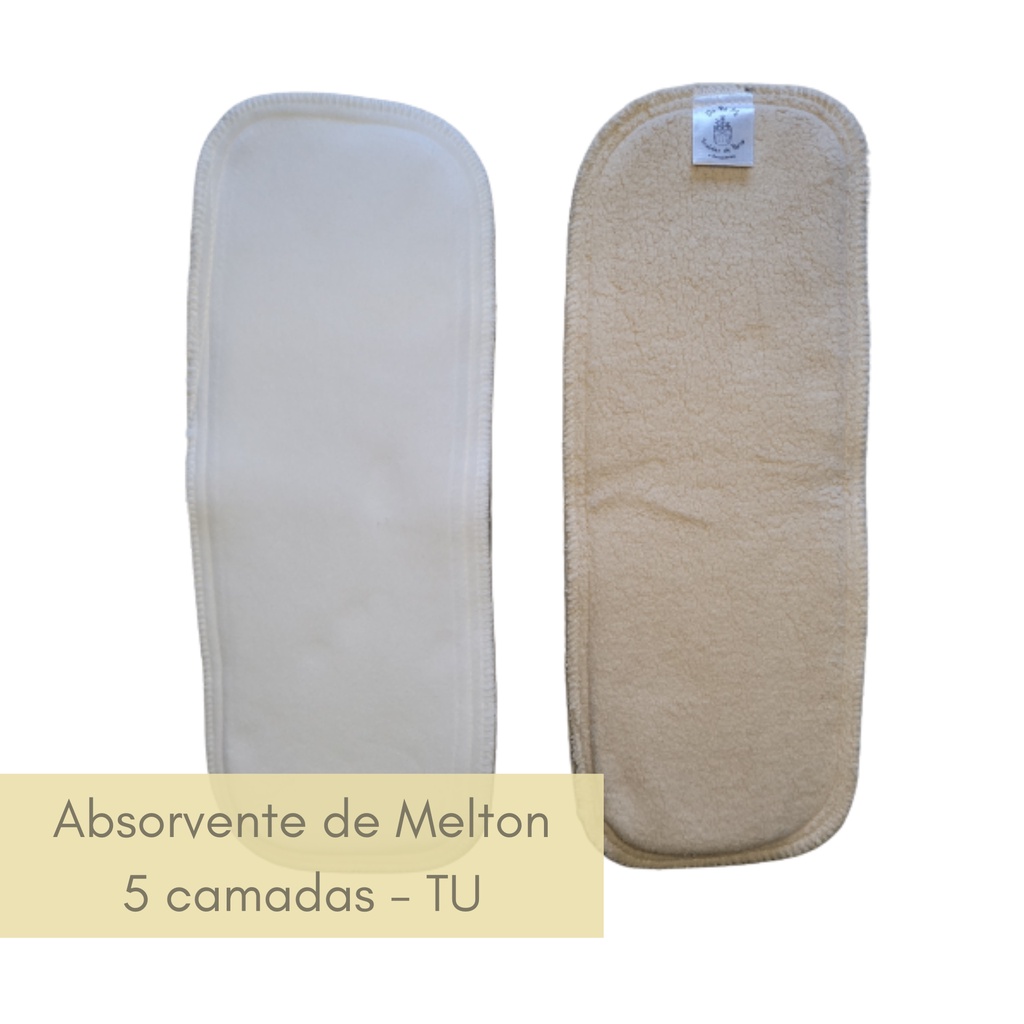 1 Absorvente de Melton 5 camadas para Fralda de Pano Ecológica (com ...
