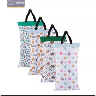 Sacola Impermeável (2 Bolsos) paras Fraldas Ecológicas, Natação e Piscina - elifant tamanho grande