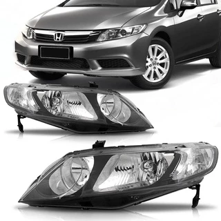 Par Farol New Civic 2007 2008 2009 2010 2011 Foco Duplo Máscara Negra