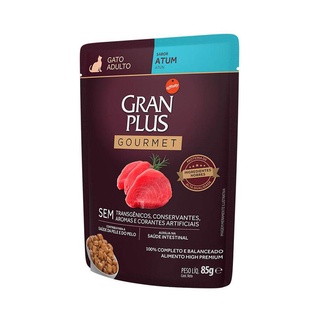 Racao Umida Gran Plus Gourmet Gatos Adultos Atum Sache 85gr