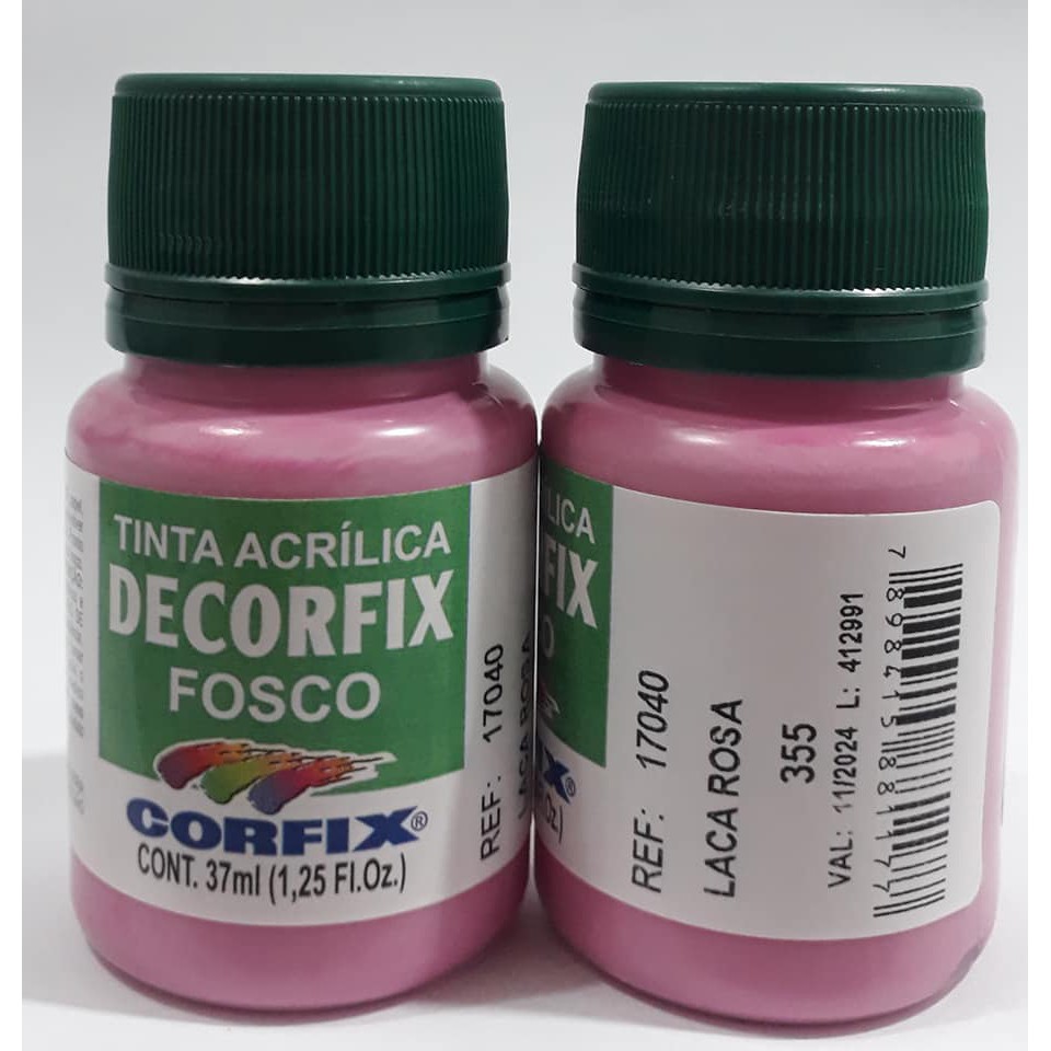 Tinta Acrilica Fosca Decorfix Laca Rosa (355) 37ml | Shopee Brasil