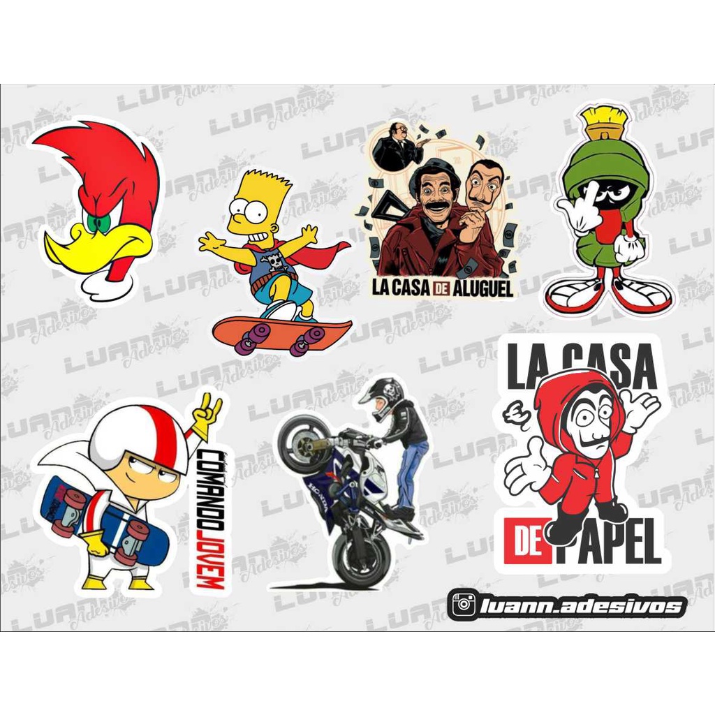 CARTELA DE ADESIVOS BART PICA PAU COMANDO JOVEM KIKI LA CASA DE PAPEL |  Shopee Brasil