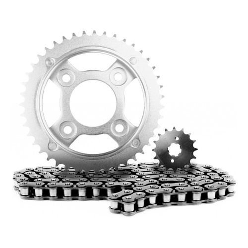 Kit Transmissão Relação mobilete moby bikelete 4 tempos de marcha com coroa 43 pinhão 14 corrente 428