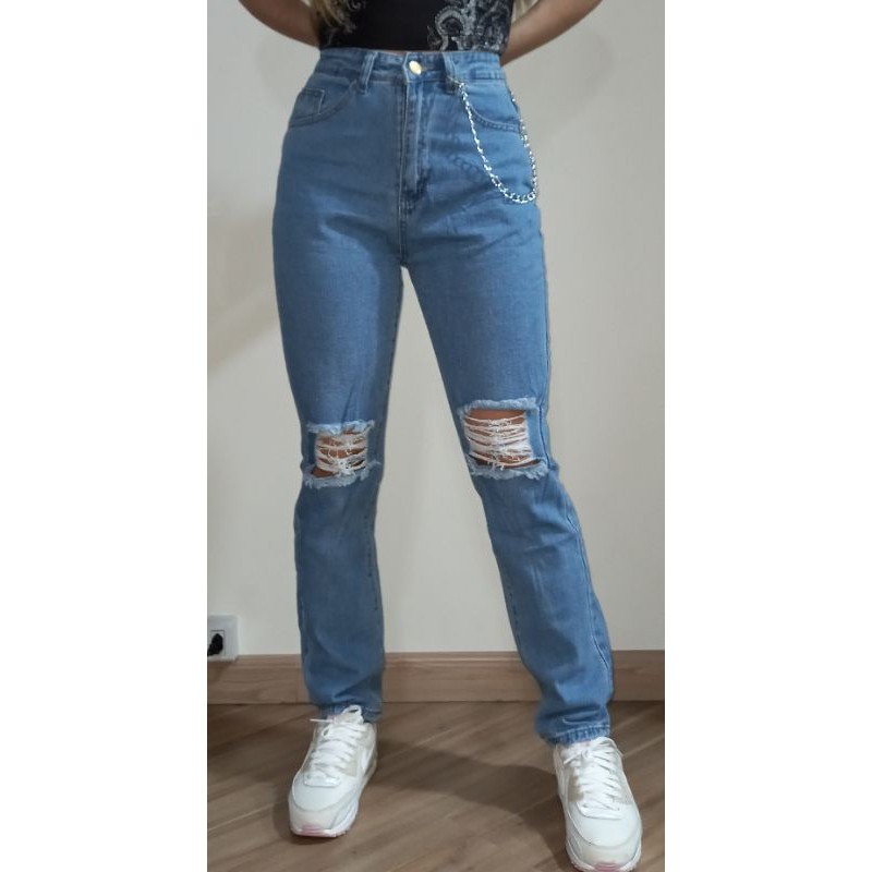 Calça jeans rasgo no hot sale joelho