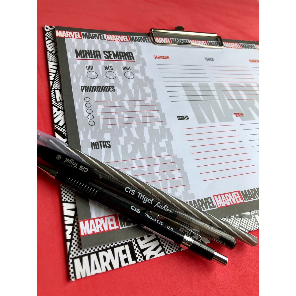 Planner Semanal na Prancheta MARVEL - 12 folhas - DAC | Shopee Brasil
