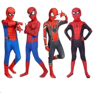 Traje De 2 A 18 Anos De Idade Homem-Aranha Conjunto De Macacão Standalone Capacete Fantasia De Halloween