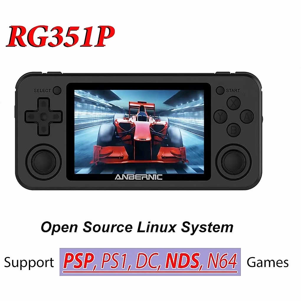 Máquina de jogo portátil RG351P, máquina de jogo retro apoio PSP/PS1 / N64  / NDS sistema aberto