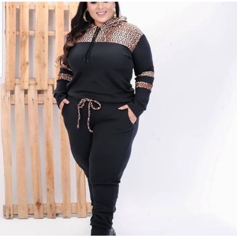 Conjunto de moletom sales plus size feminino