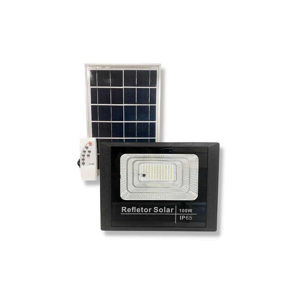 Refletor Holofote Ultra Led Solar 100w Placa Solar+ Controle ...