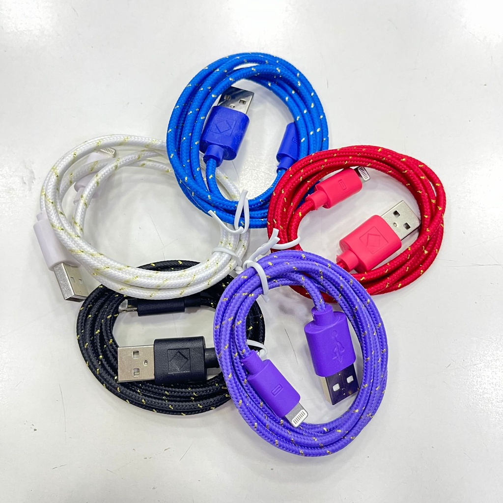 Cabo USB Trançado de Tecido Nylon Colorido Iphone 5 5s 5c 6 6 Plus 7 7 Plus Ipad pronto entrega