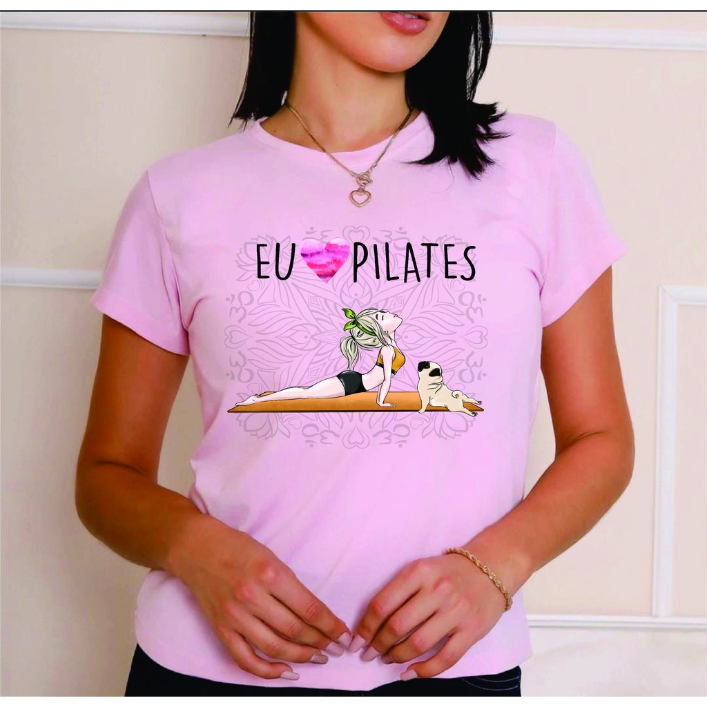 Baby look ou Camiseta Unissex Amo Pilates ref2