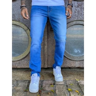 Calça Jeans Masculina Slim Original Elastano Lycra Roupas Masculina