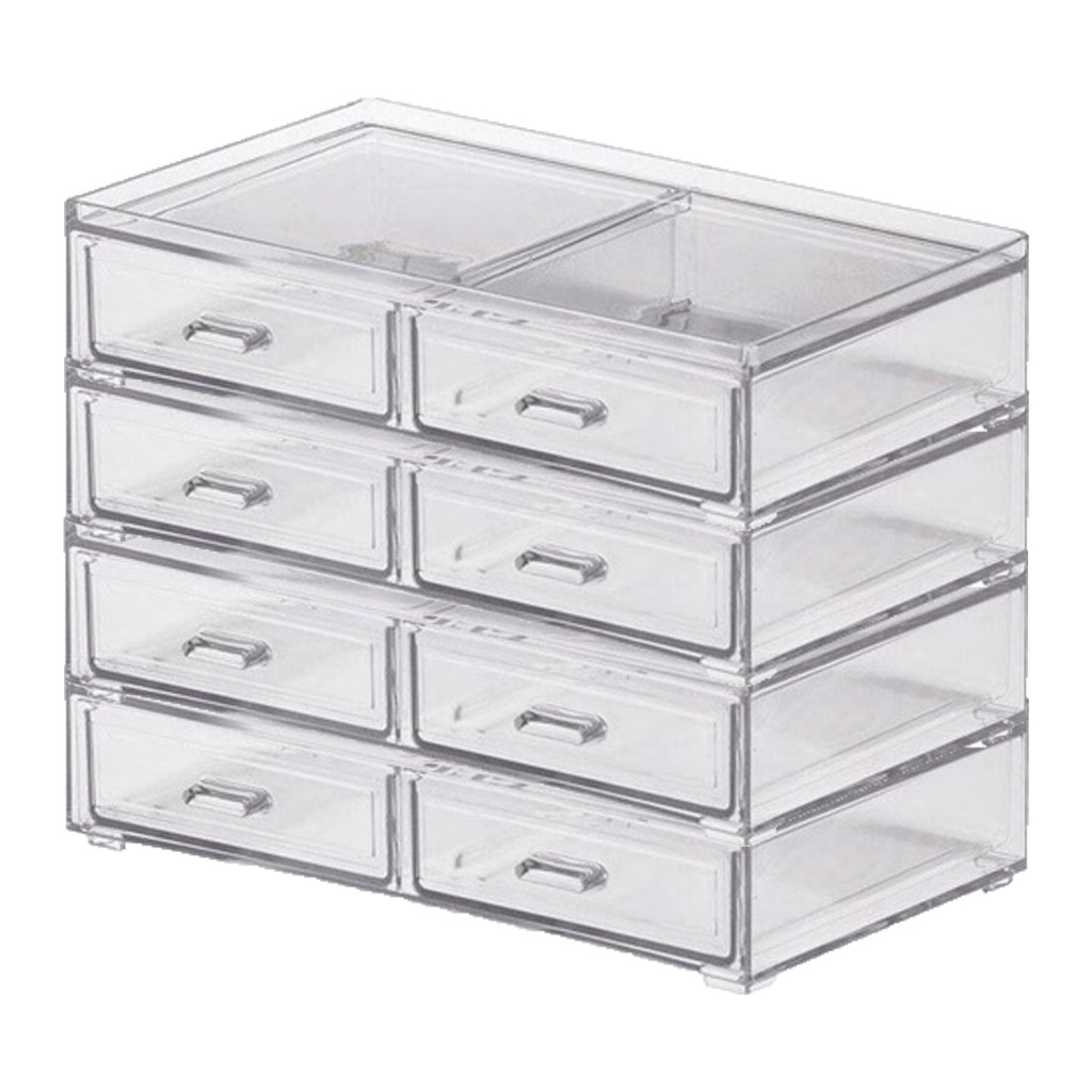 Kit Com 4 Caixas Organizadoras Com 2 Gavetas Cada - 1090